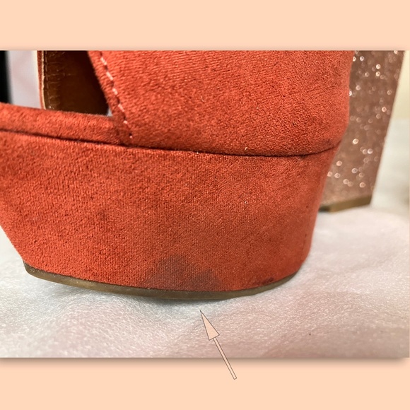 Erge glitter wedge heel 6" size 7 - Picture 8 of 10